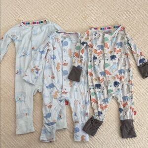 3x MagneticMe 0-3M Onesies and PJs